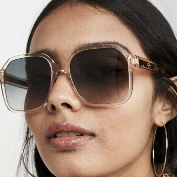 CHLOE WILLOW 56mm Oversized Square Sunglasses in Peach MSRP$420 Rare Find - Picture 1 of 12